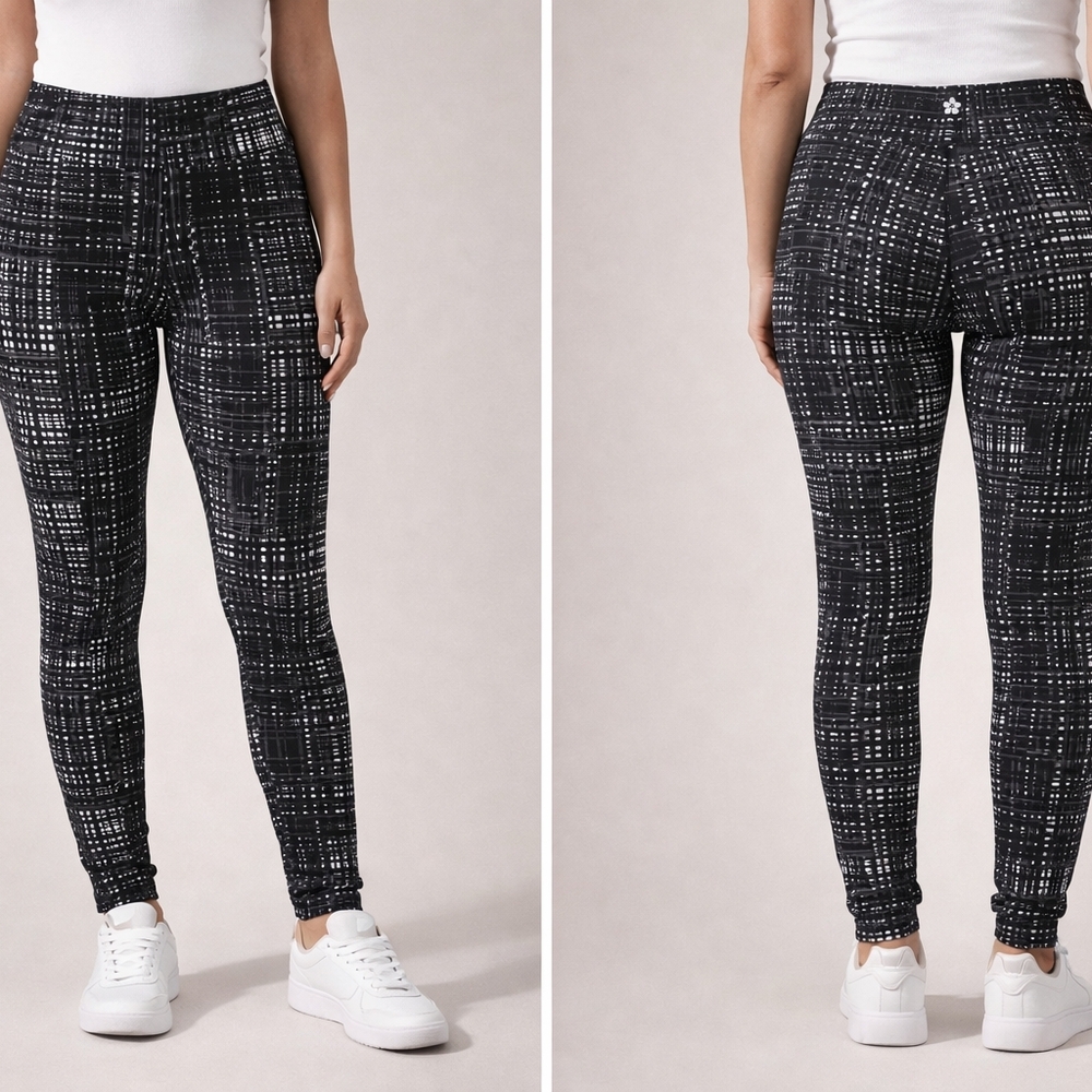 Tuff Athletics Black and White Checkered Leggings